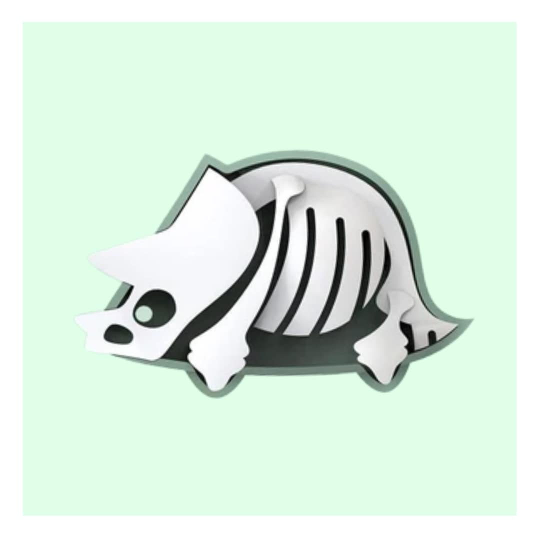 HALFTOYS PH TRICERA – 3D Magnetic Triceratops Puzzle Toy for Kids & Collectors | STEM Educational Dinosaur with Skeleton & Diorama