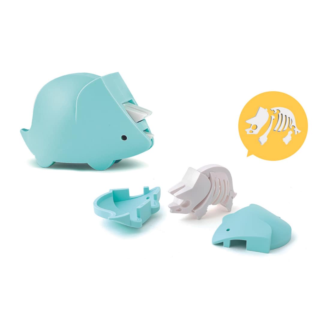 HALFTOYS PH TRICERA – 3D Magnetic Triceratops Puzzle Toy for Kids & Collectors | STEM Educational Dinosaur with Skeleton & Diorama